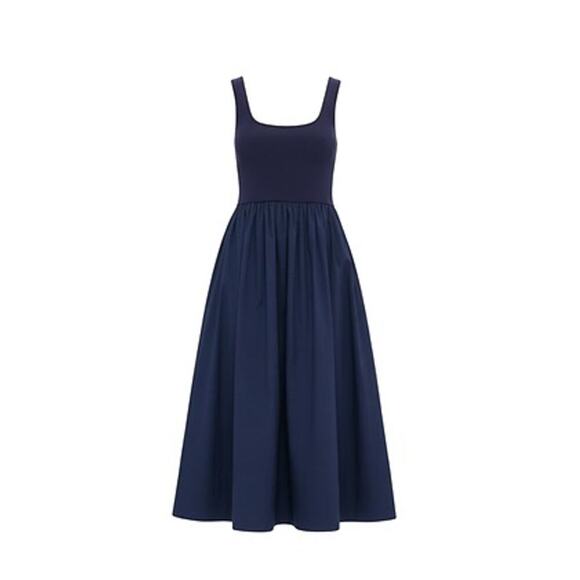 TUCKERNUCK Navy Mixed Media Juliette Dress Size L NWT Retail $168 Tuckernuck - Picture 7 of 7